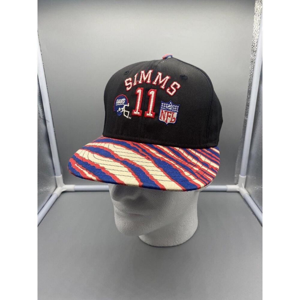 Vintage NY Giants Quarterback Simms 11 Snapback Hat Cap Zubaz USA Made!